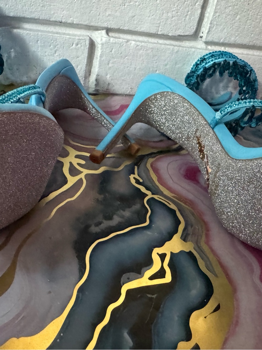 Rene Caovilla Chandlier Aquamarine Sandal - Picture 12 of 12